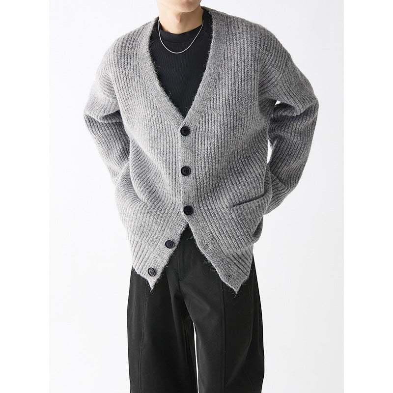 Men’s Oversized Textured Knit Cardigan