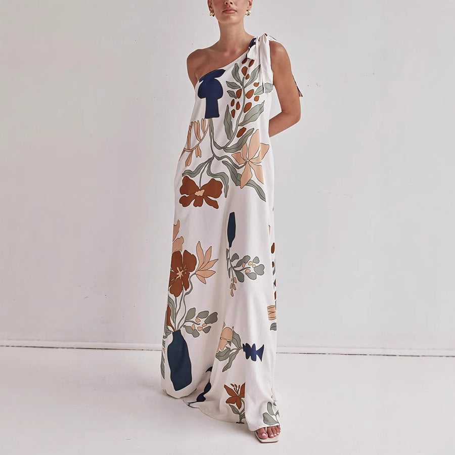 Relaxed Fit Casual Summer Dress with Vibrant Print - BritishElegance