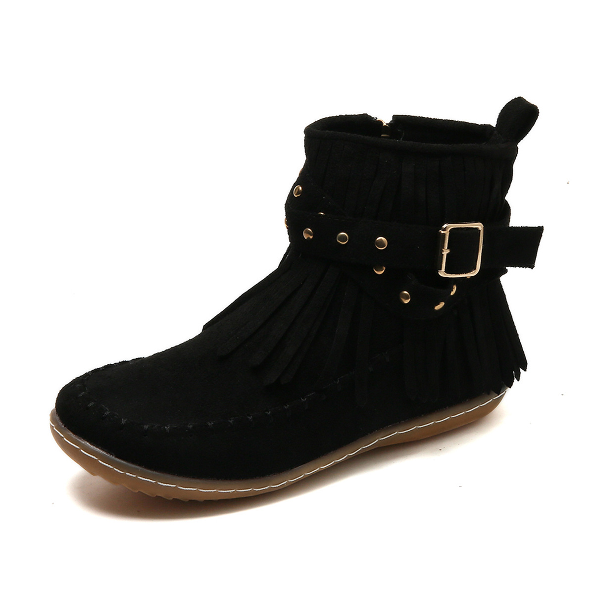 Trendy Fringe Strap Ankle Boots for Women