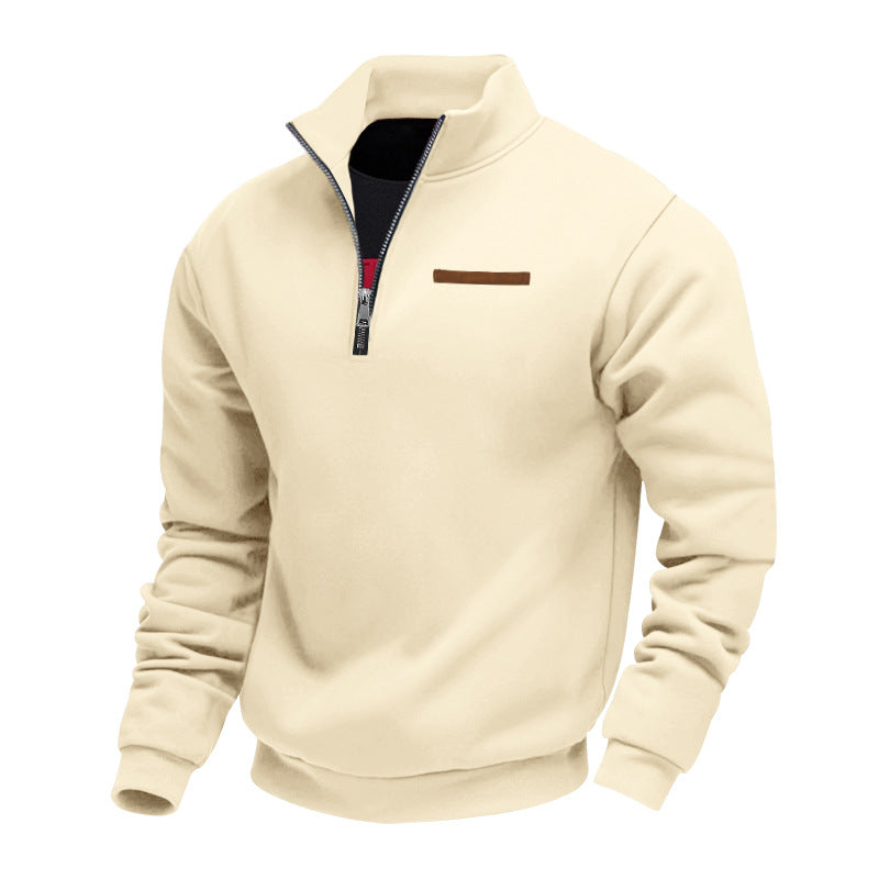Men’s Quarter Zip Pullover with High Collar