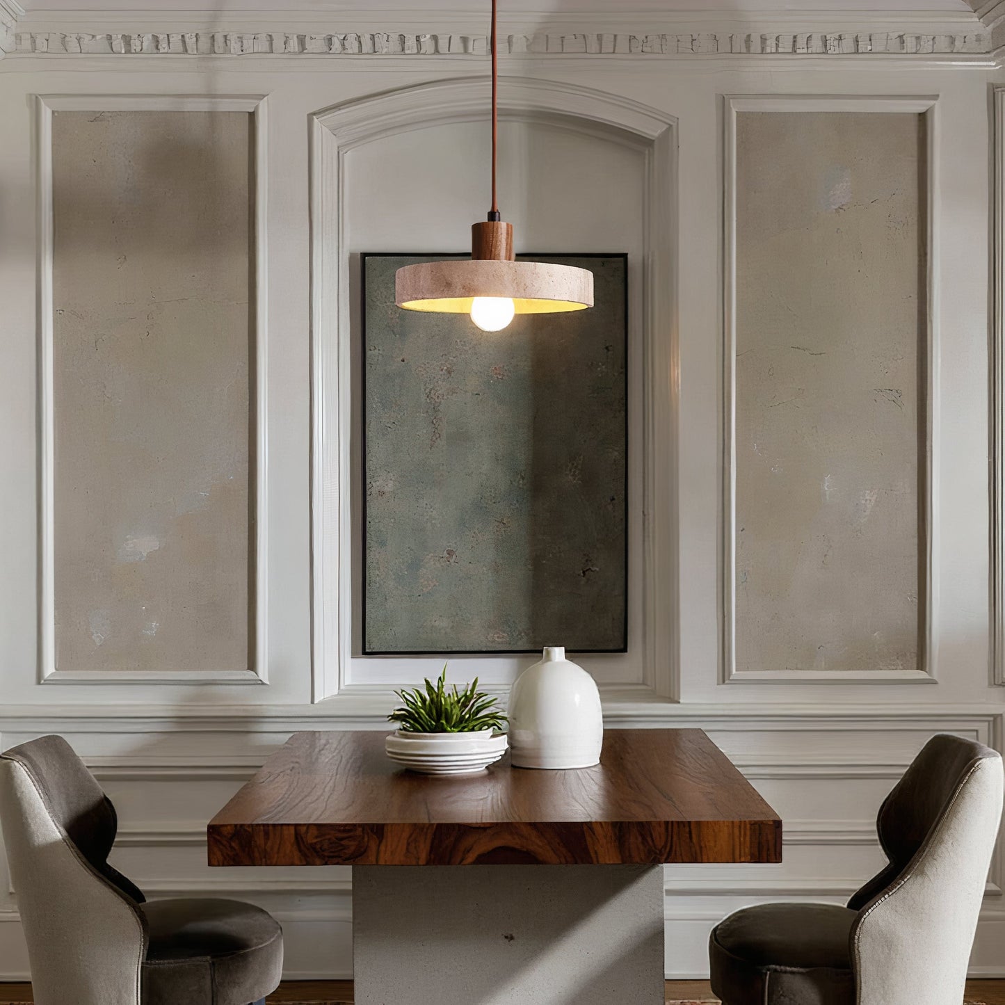 Natural Stone Pendant Light Adjustable - BritishElegance