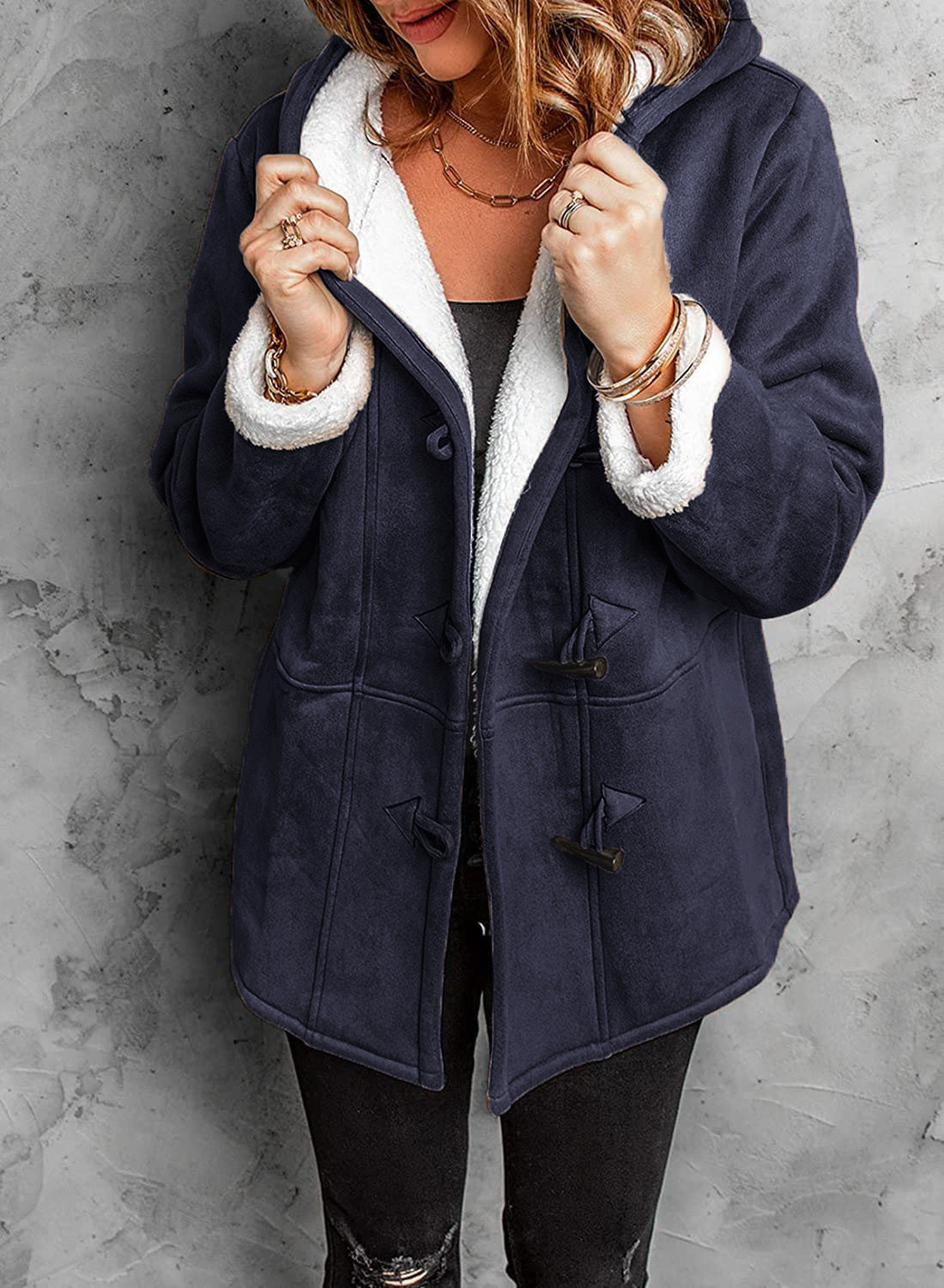 Ottilie – Faux Fur Lined Toggle Coat for Women
