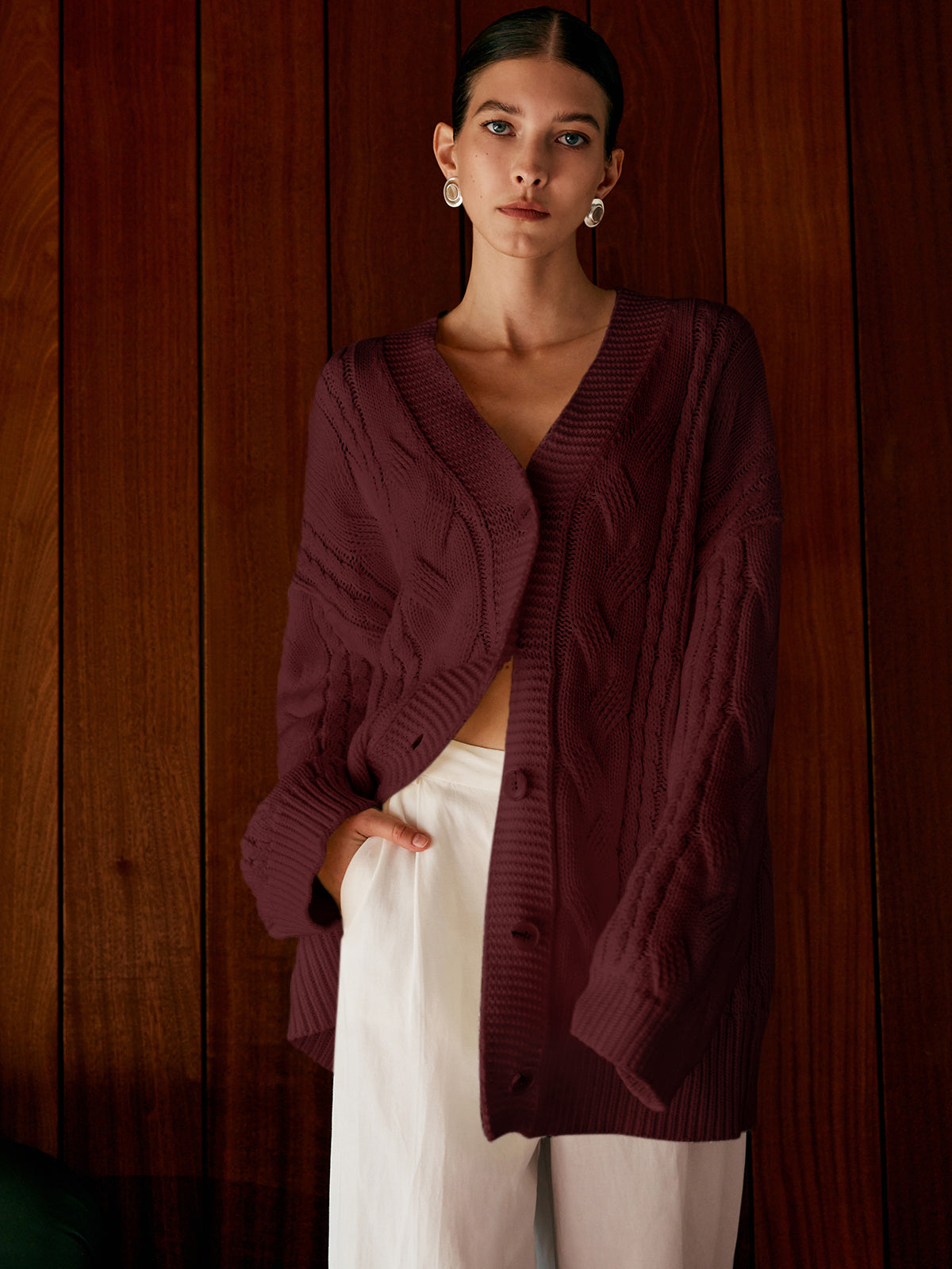 Aliyah | Elegant Oversized Cable Knit Outwear