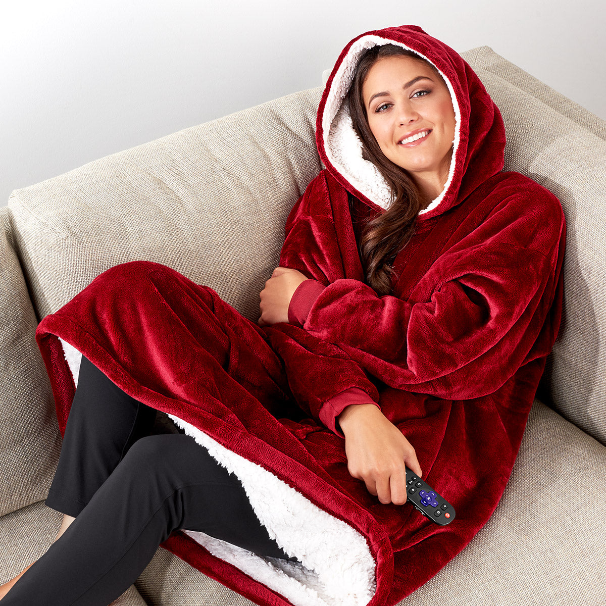 Cozy Fleece Lined Hoodie Blanket Sweatshirt