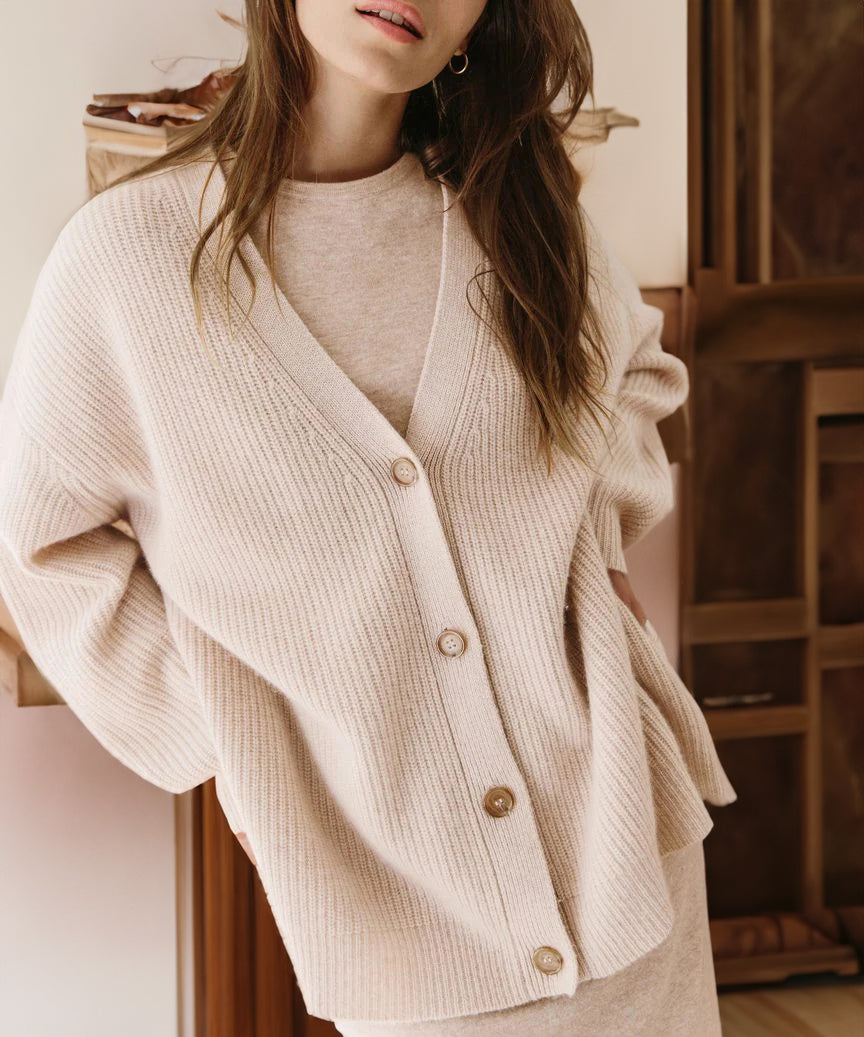 Oversized cardigan with button details for coziness