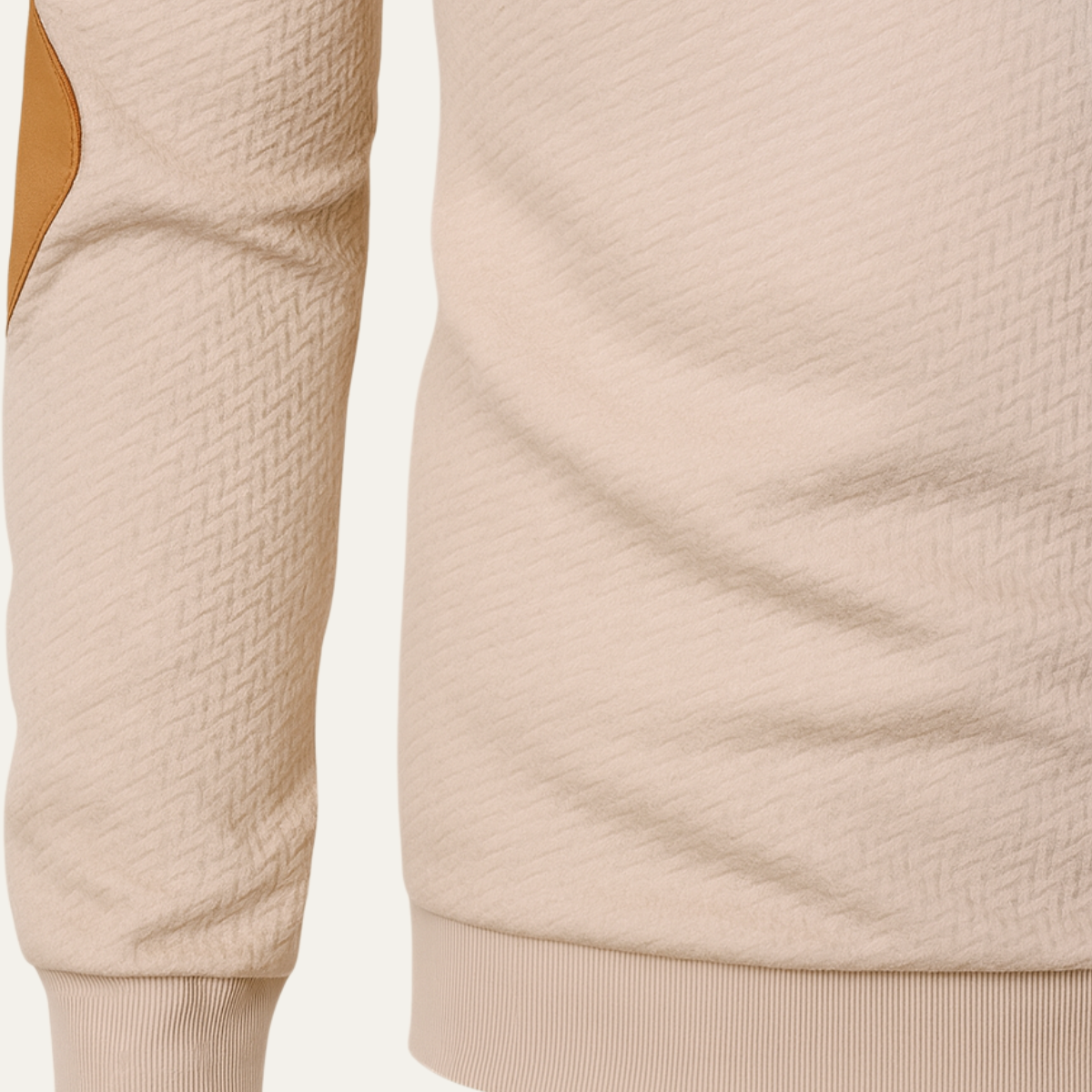 Men’s High Collar Knit Sweater with Contrast Details