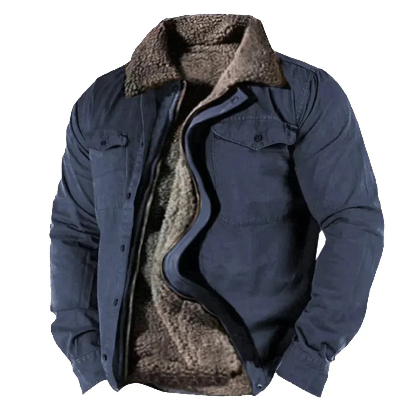 Warm Fleece Lined Men's Shirt Jacket