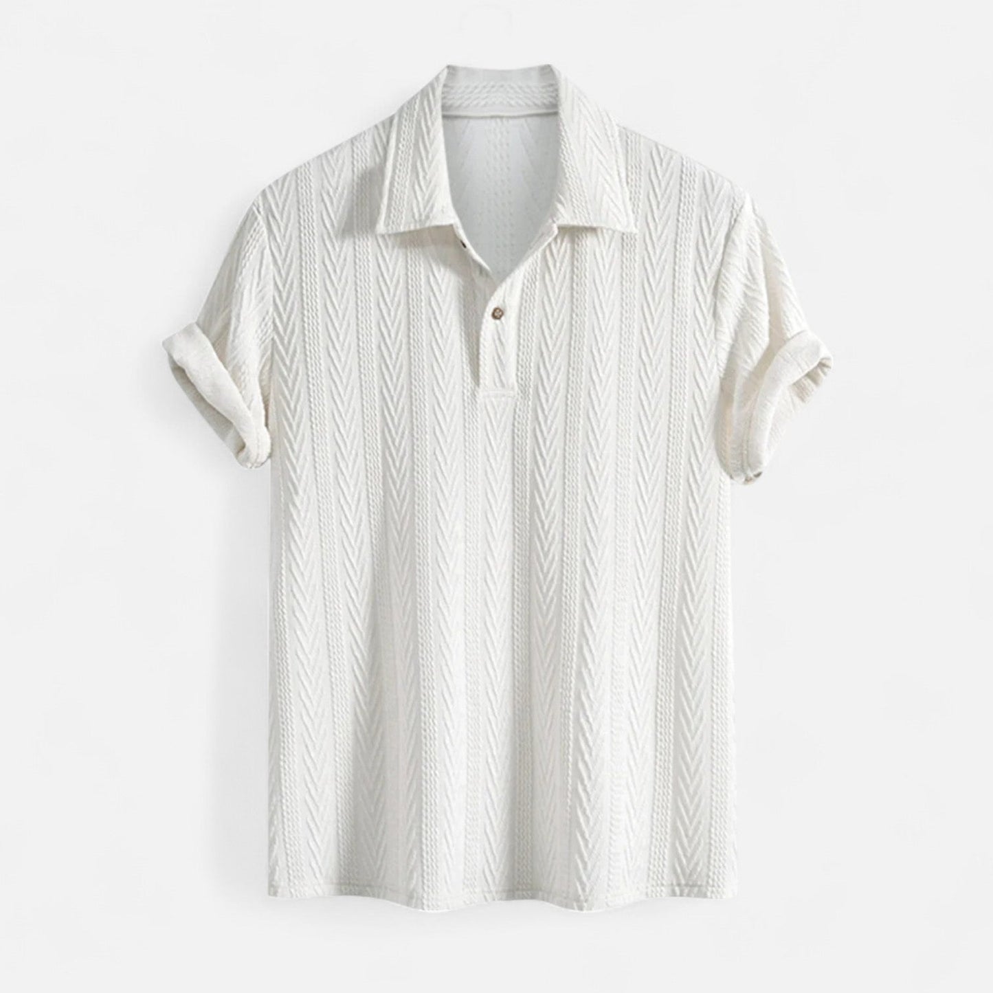Polo Shirt – Jacquard Knit Collar & Half Button Airflow