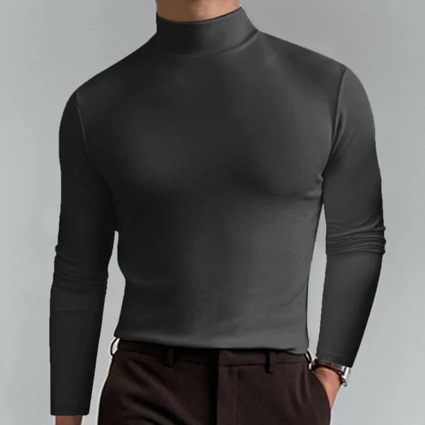 Slim-fit turtleneck sweater for men, long sleeve