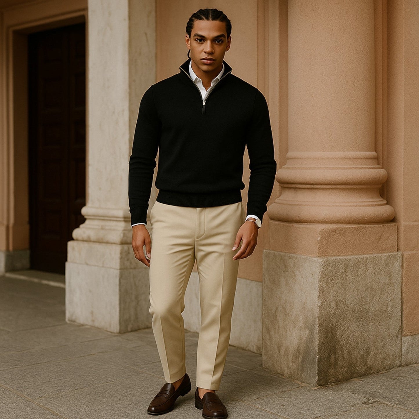 Men’s Cashmere Quarter Zip Sweater