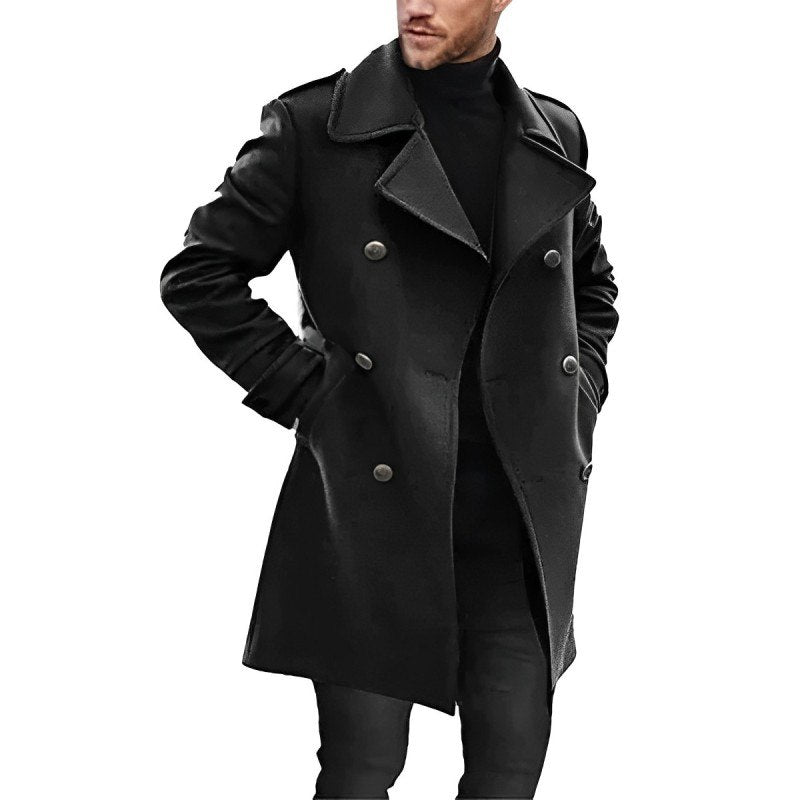 Ruben | Men’s Peacoat – Double-Breasted Winter Coat with Refined Fit