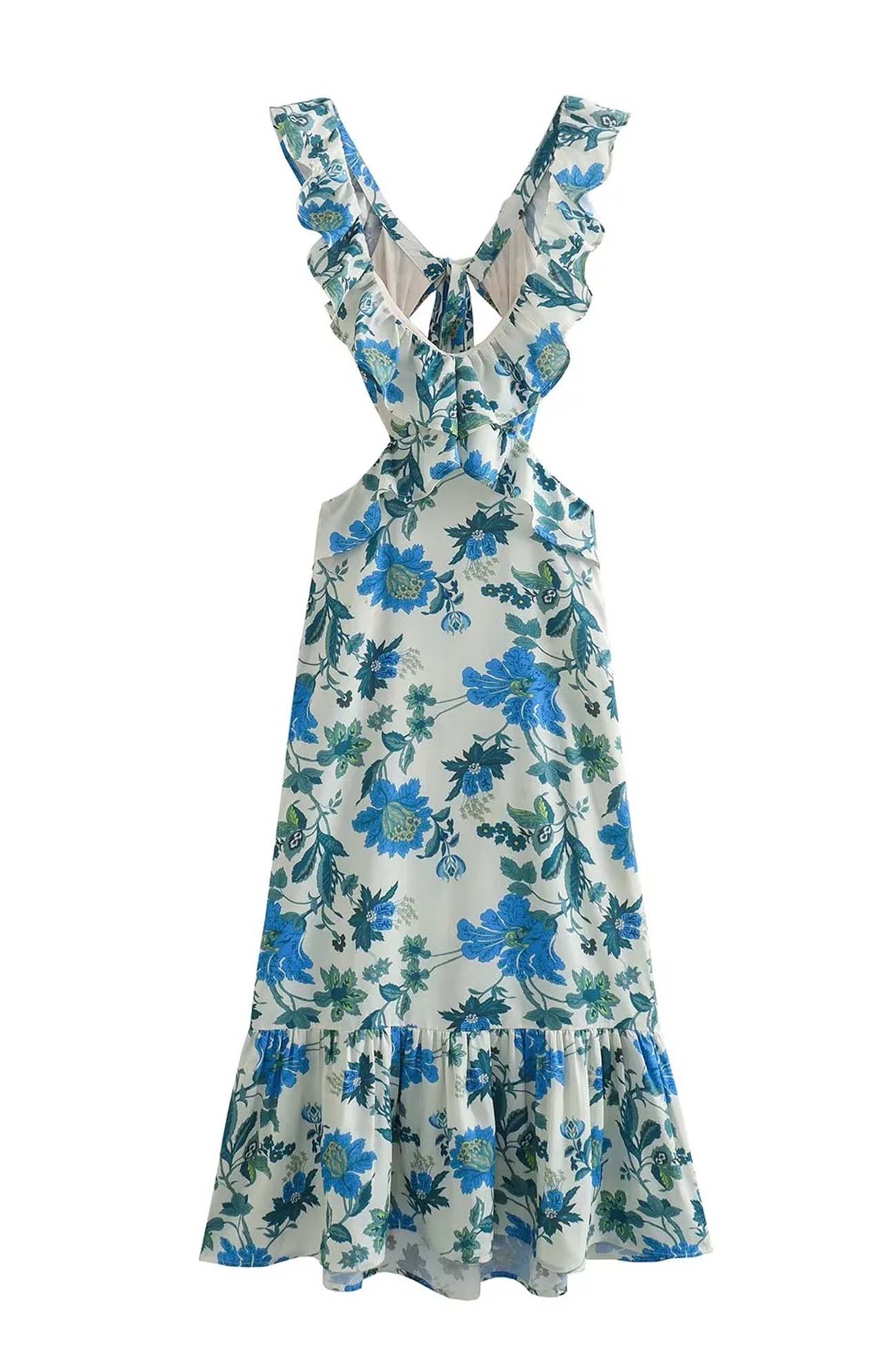 Beautiful Summer Maxi Dress - Strapless with Floral Details