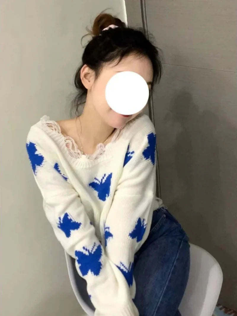 Women's Cozy Floral Winter Sweater - BritishElegance