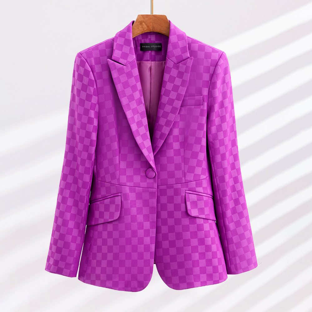 Classic Fit Checked Blazer for Women