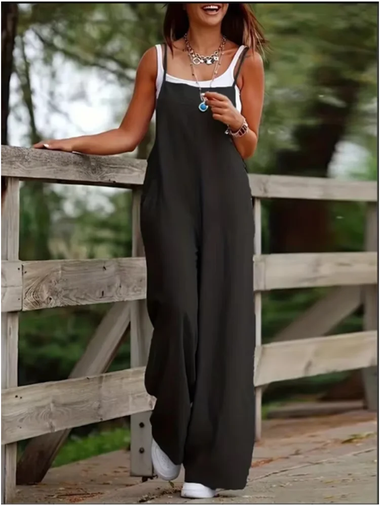 Comfy Womens Summer Romper Jumpsuit with Pockets