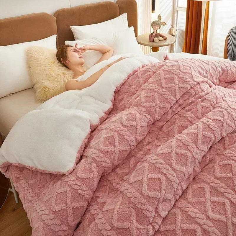 Plush Lamb Cashmere Heavyweight Cozy Winter Blanket
