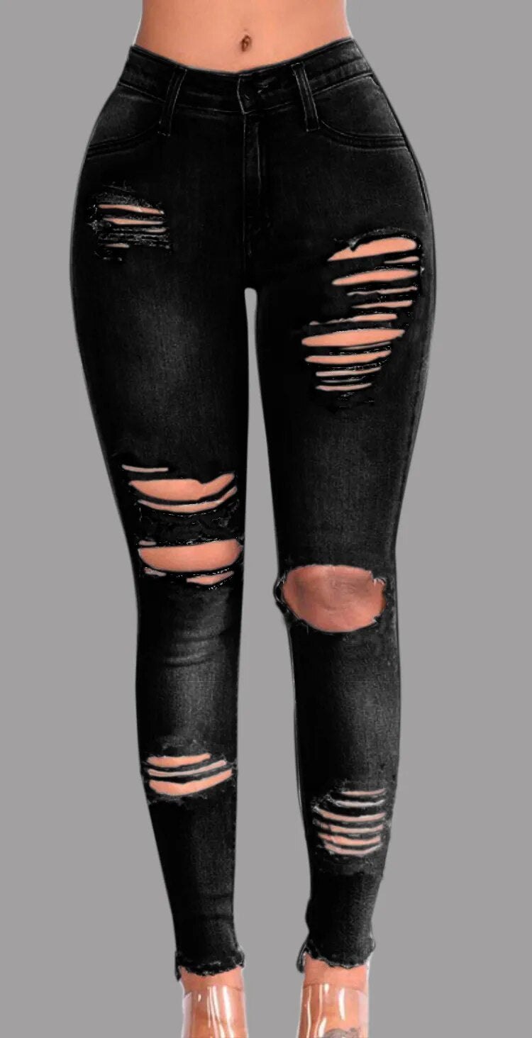 Slim Fit Distressed Women's Jeans