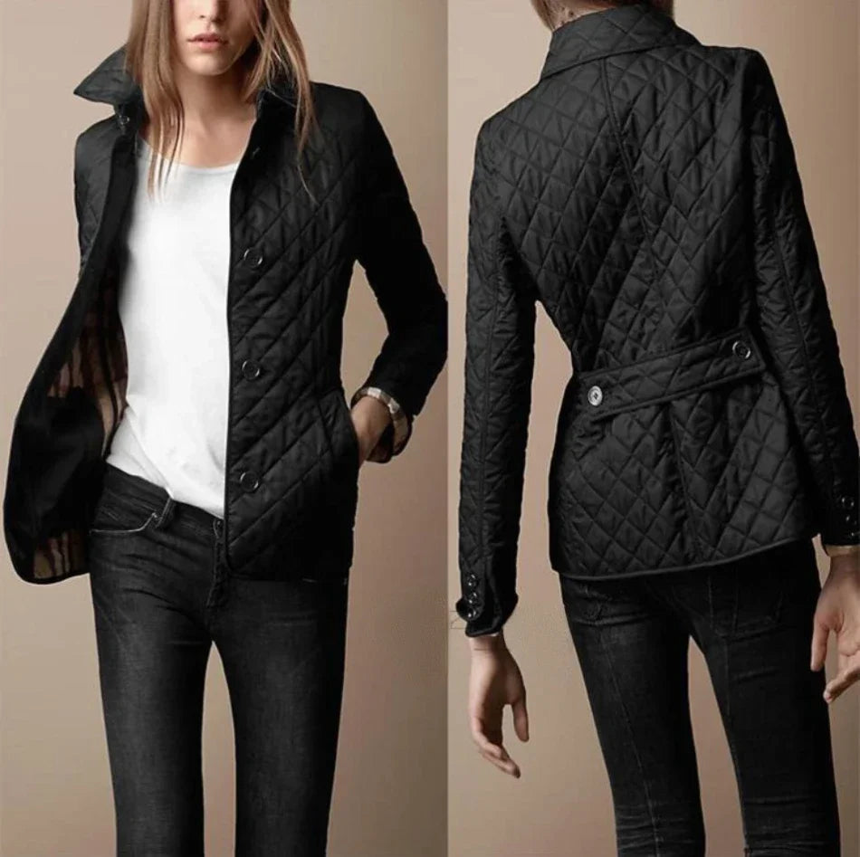 Luxury Diamond Stitched Women's Coat