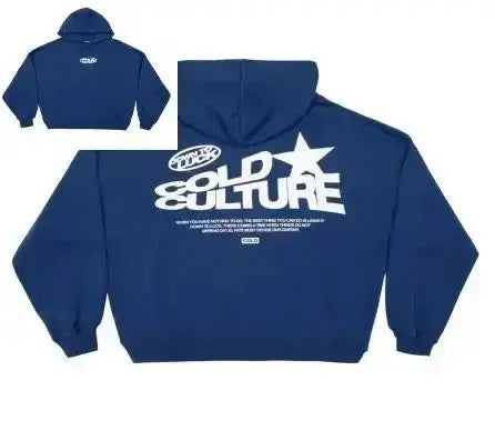 Trendy Large Graphic Hooded Sweatshirt