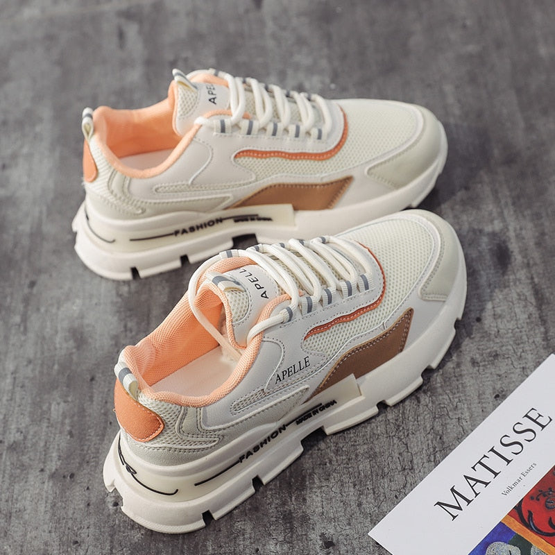 Fashionable Women's Sneakers with Thick Sole