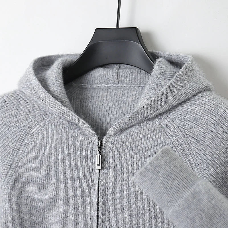 Warm Mens Knit Zip Up Jacket