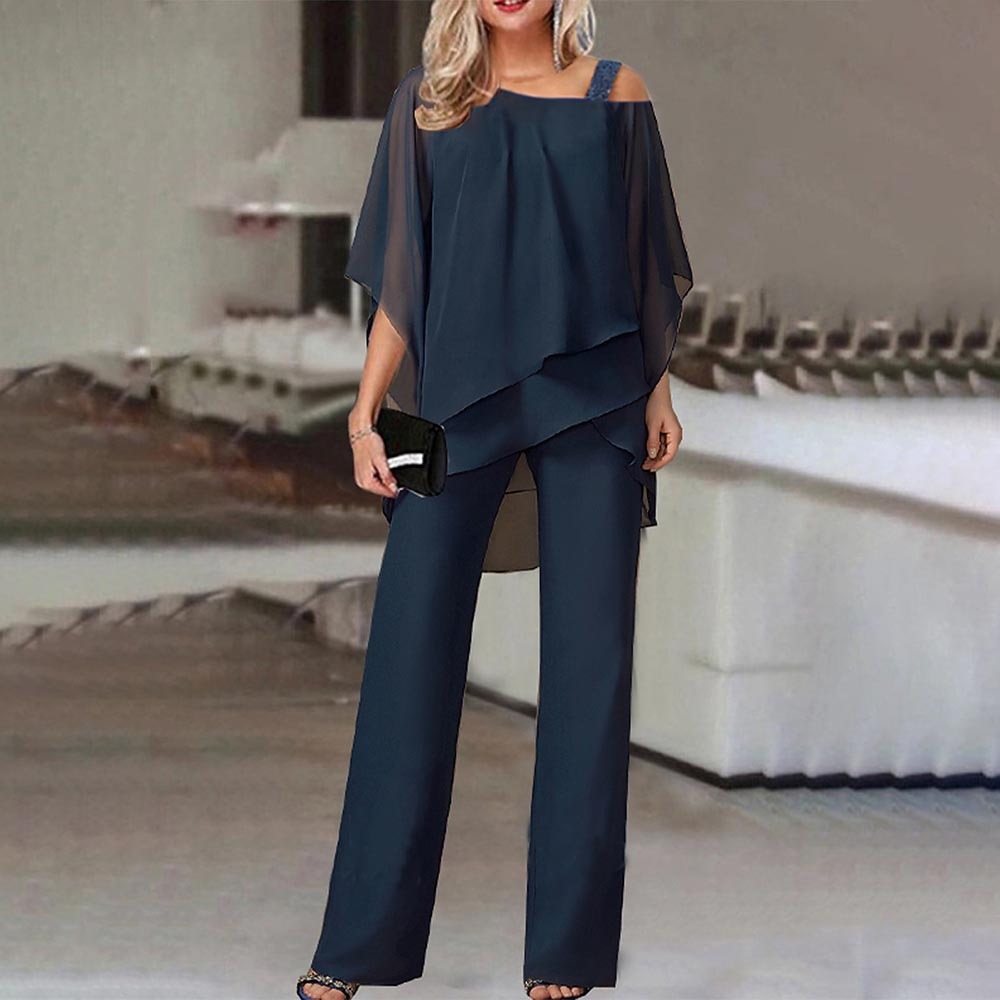 Chic Ladies 2 Piece Cold Shoulder Business Suit