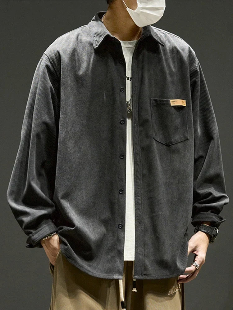 Relaxed Fit Casual Cargo Shirt Men