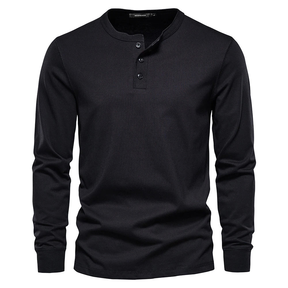 Men’s Classic Long Sleeve Henley Shirt