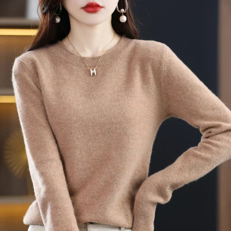 Soft Women's Merino Wool Crew Neck Sweater