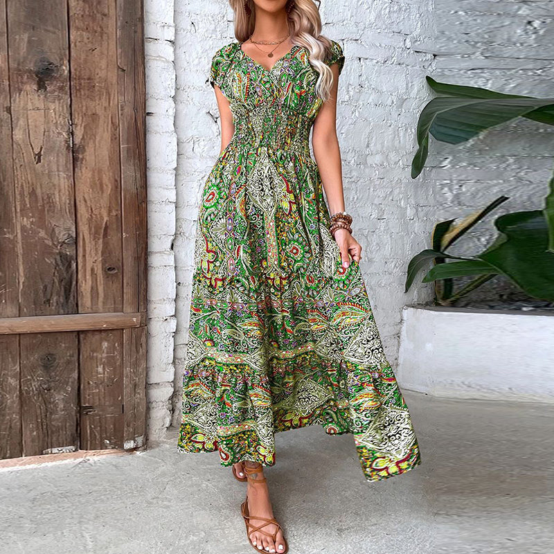 Bohemian Floral Maxi Dress for Women