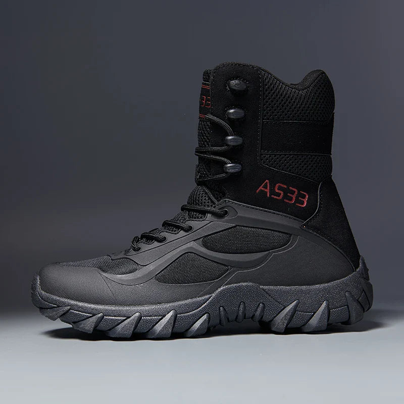 Rugged Mens Leather Work Safety Boots