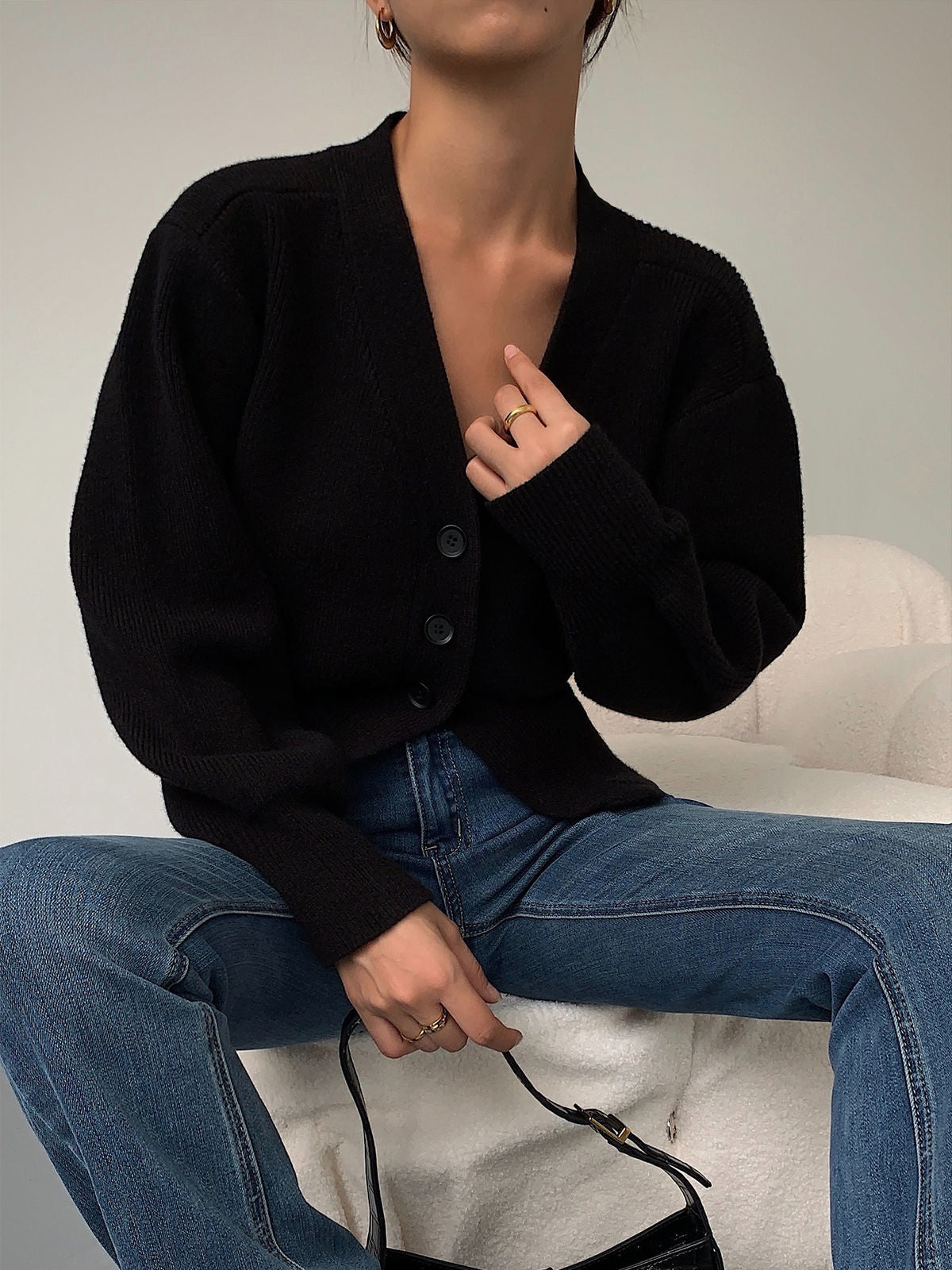 Women's Cozy Long Sleeve Cardigan with Buttons
