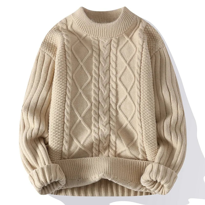 Classic Pattern Crew Neck Sweater Men