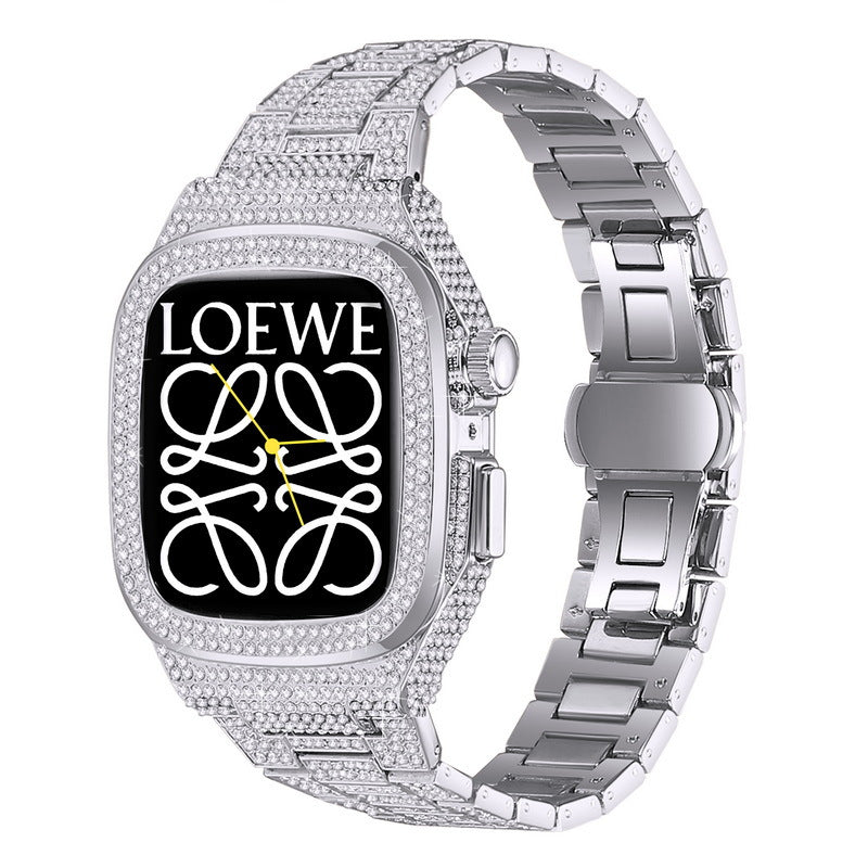 Sparkling Crystal Metal Band for 44/45mm Apple Watch
