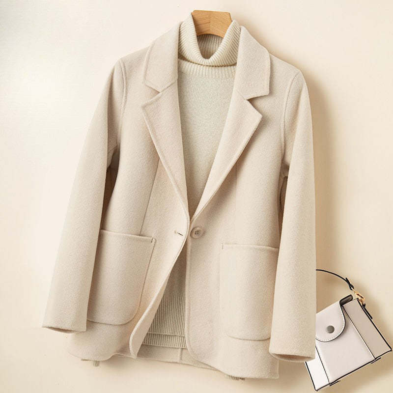 Olivia Relaxed Fit Coat | Collared Button Front Coat