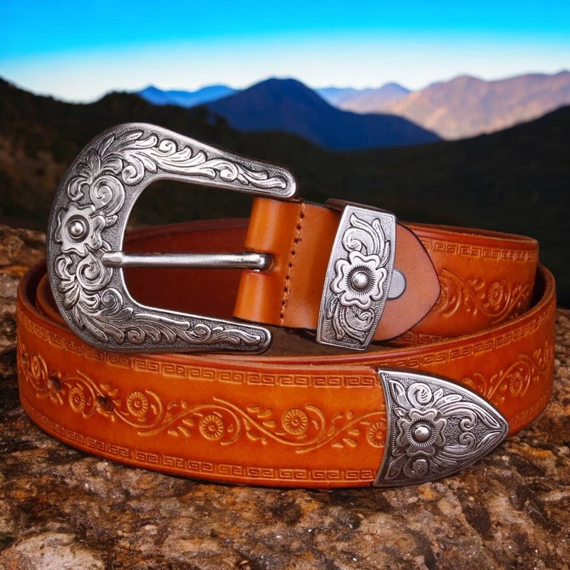Stylish Brown Leather Belt