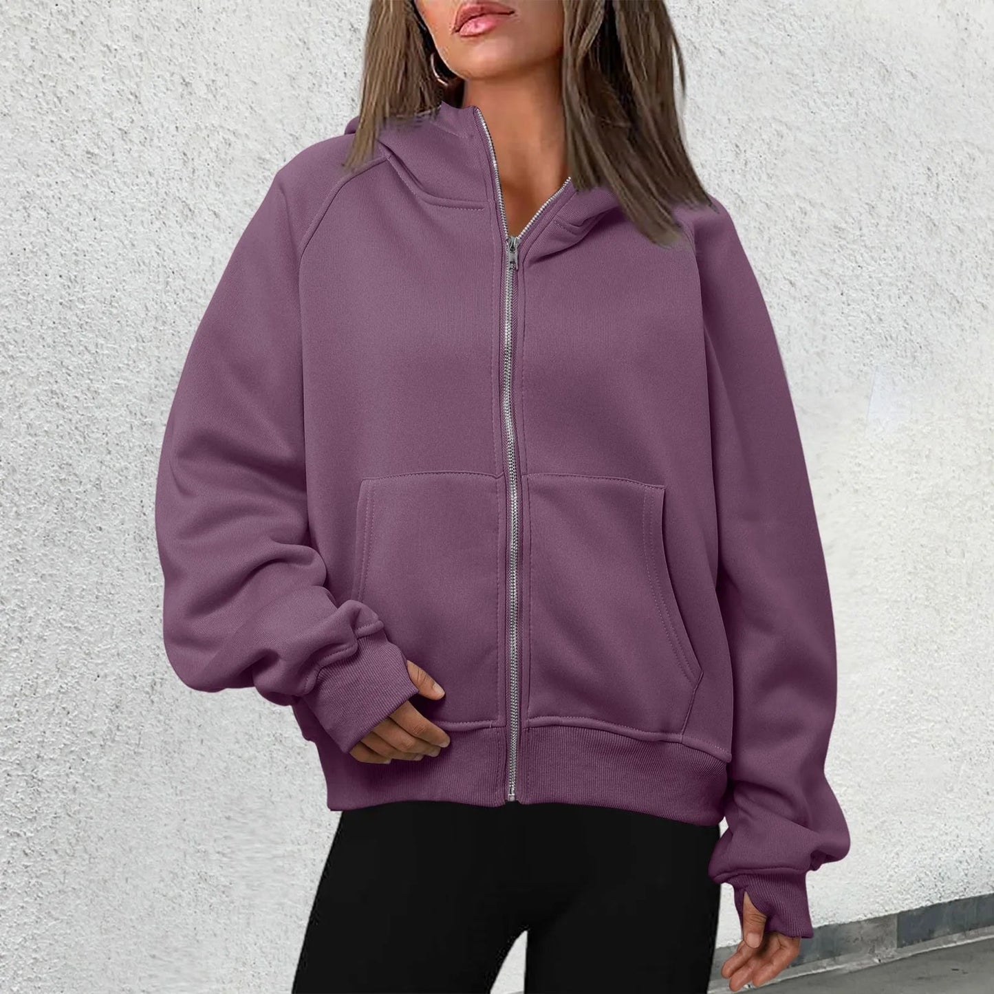 Cozy Women's Zip Up Hooded Sweatshirt