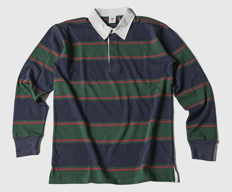 Thick Warm Striped Crew Neck Mens Winter Shirt