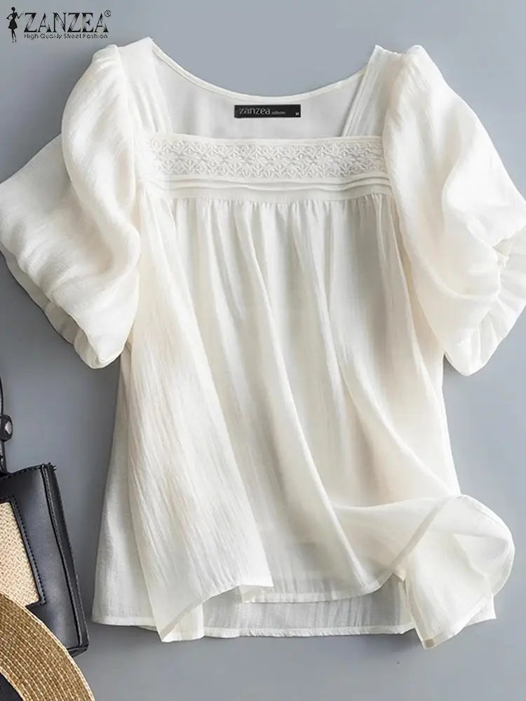 Casual Fit Ruffled Neckline Top - BritishElegance