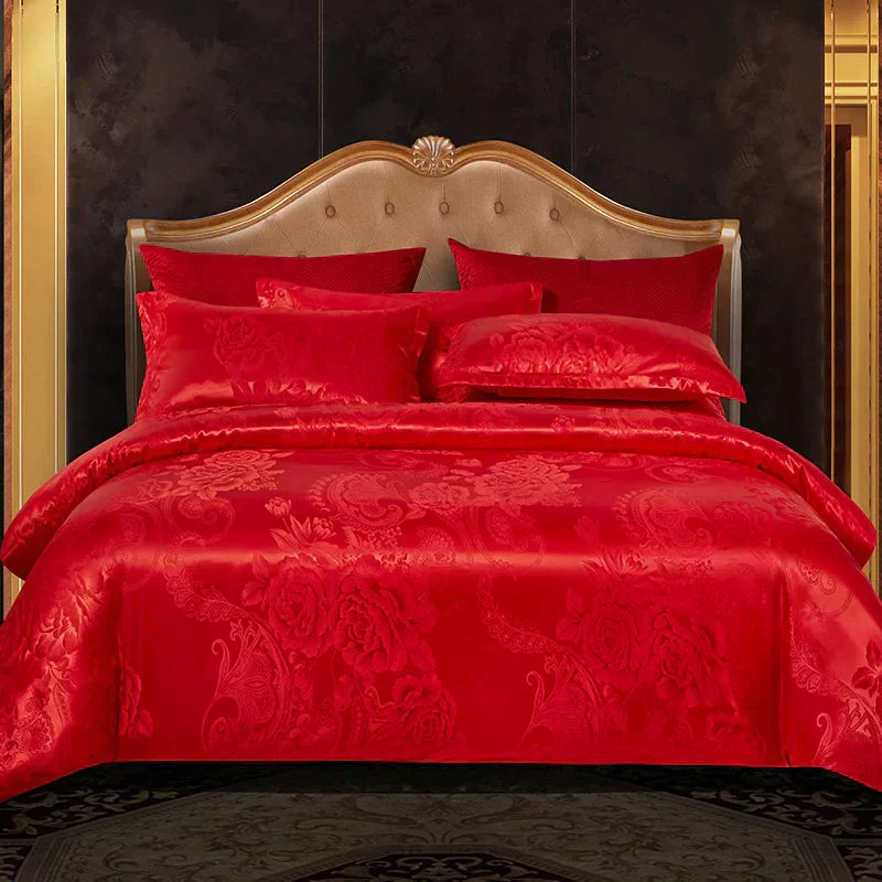 Luxury Soft Gold Blue Bedding Duvet Cover Set