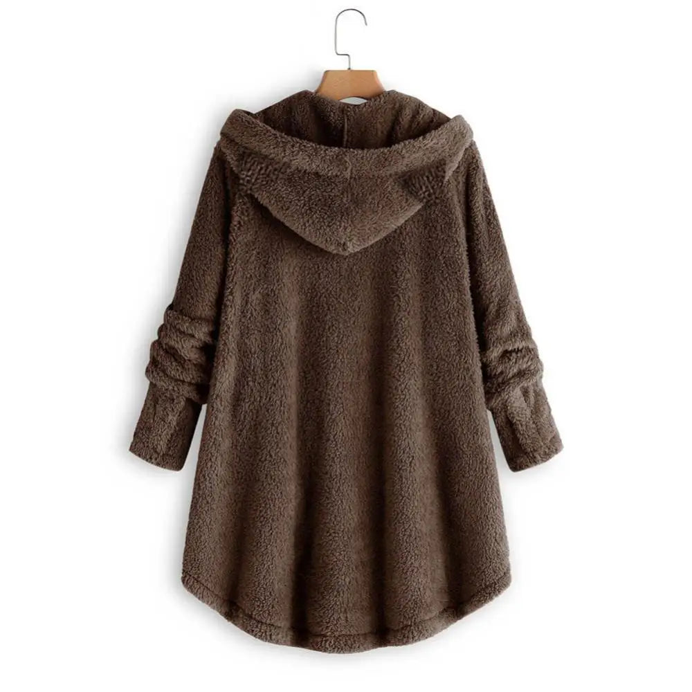 Warm Fuzzy Hooded Sweatshirt for Women