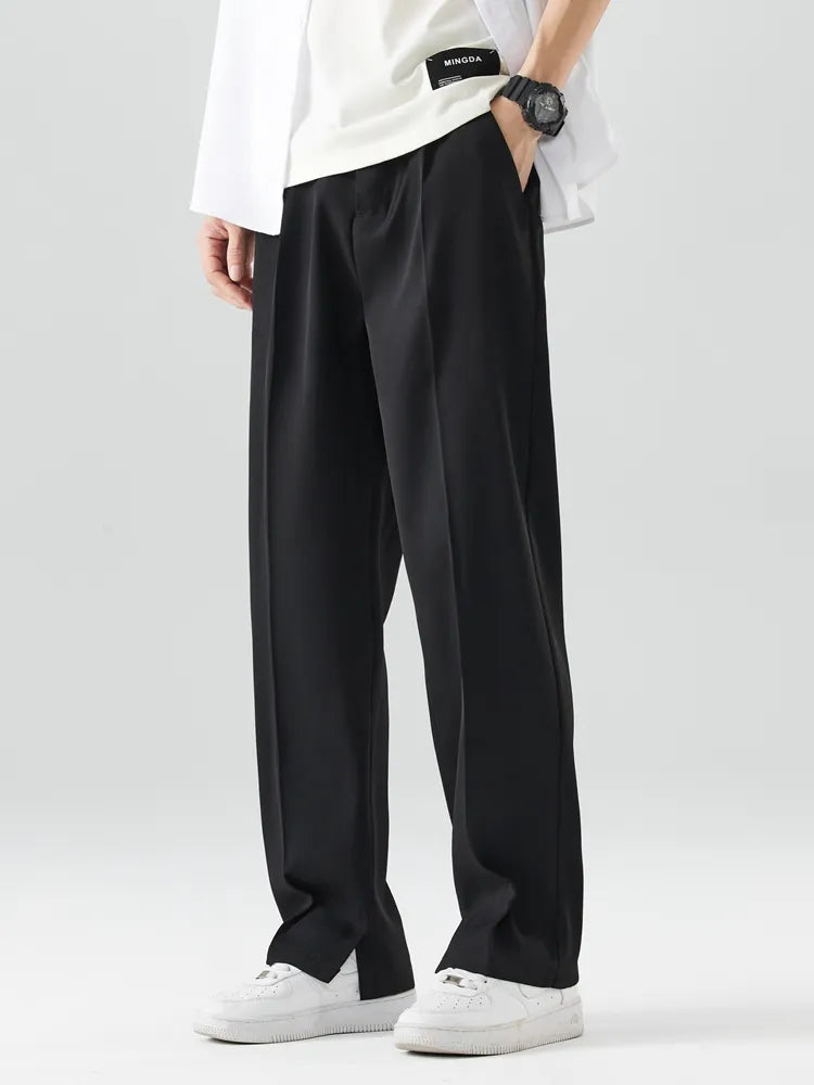 Men's Comfortable Straight Leg Cotton Trousers