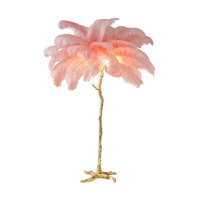Luxury Copper Feather Floor Lamp