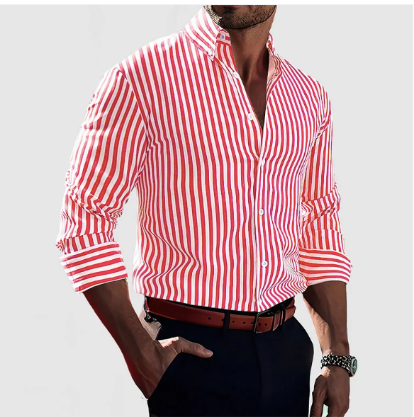 Slim Fit Classic Stripe Dress Shirt
