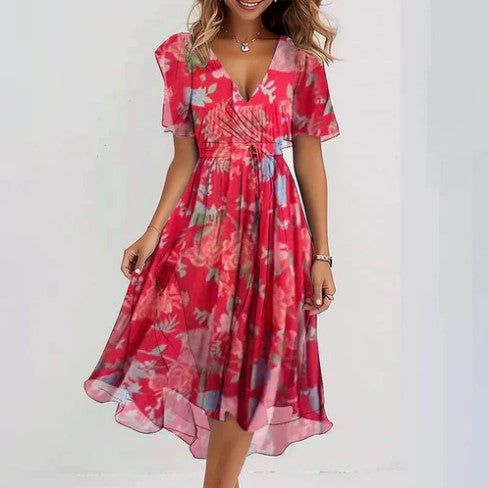 Chic Eco Friendly Floral Dress for Women - BritishElegance