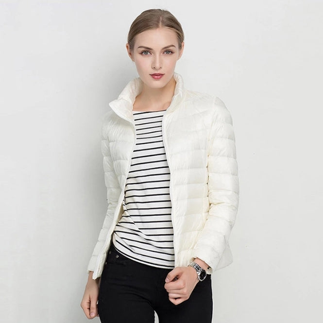Isla Puffer Jacket | Slim Fit Stand Collar Jacket