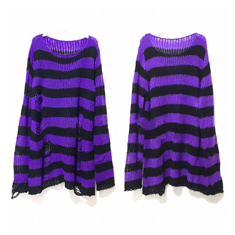 Comfortable Relaxed Fit Women's Striped Sweatshirt