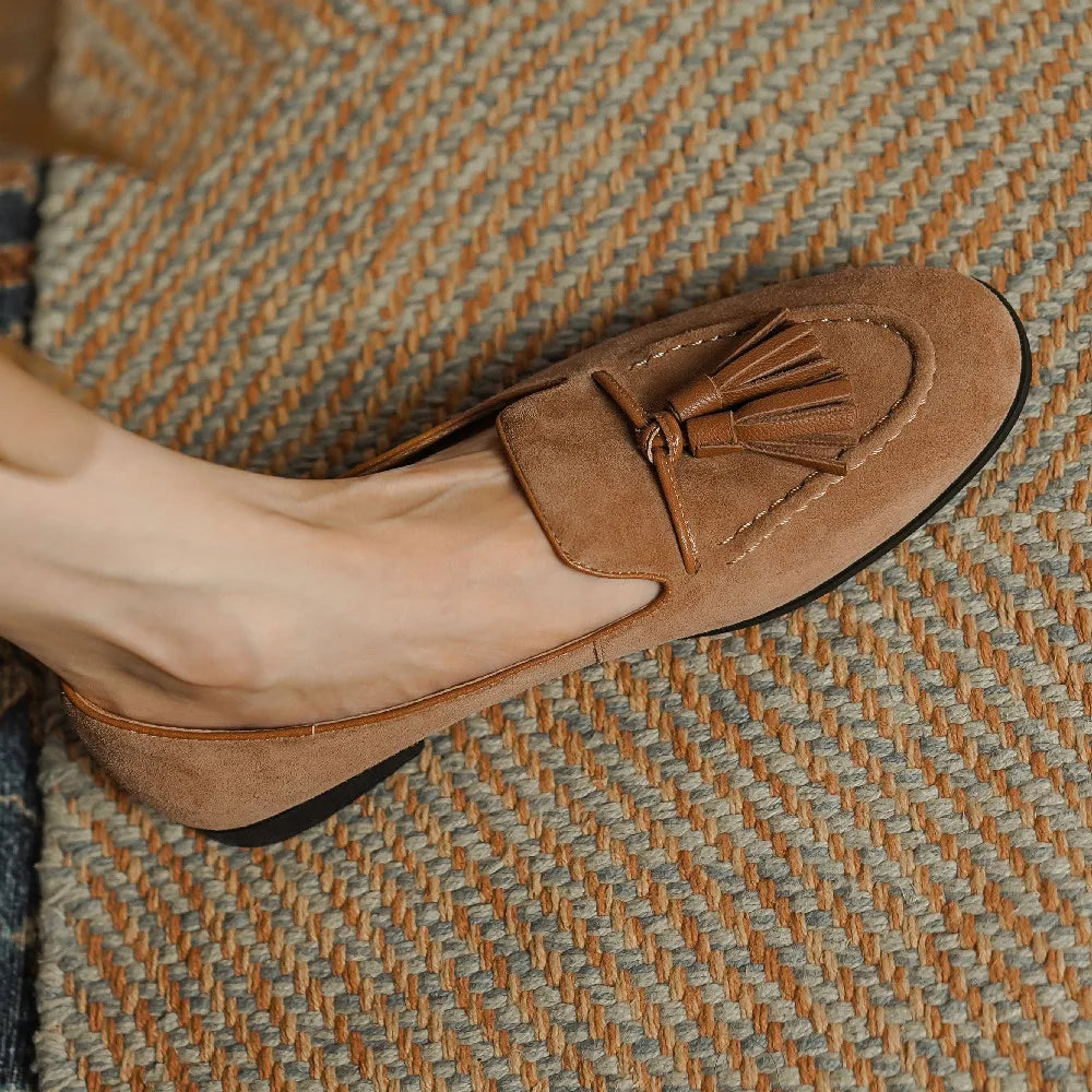 Women's Soft Leather Fringe Flat Shoes