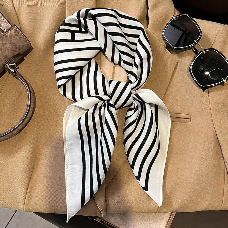 Soft Plaid Scarf for Women Neck Hair Accessory