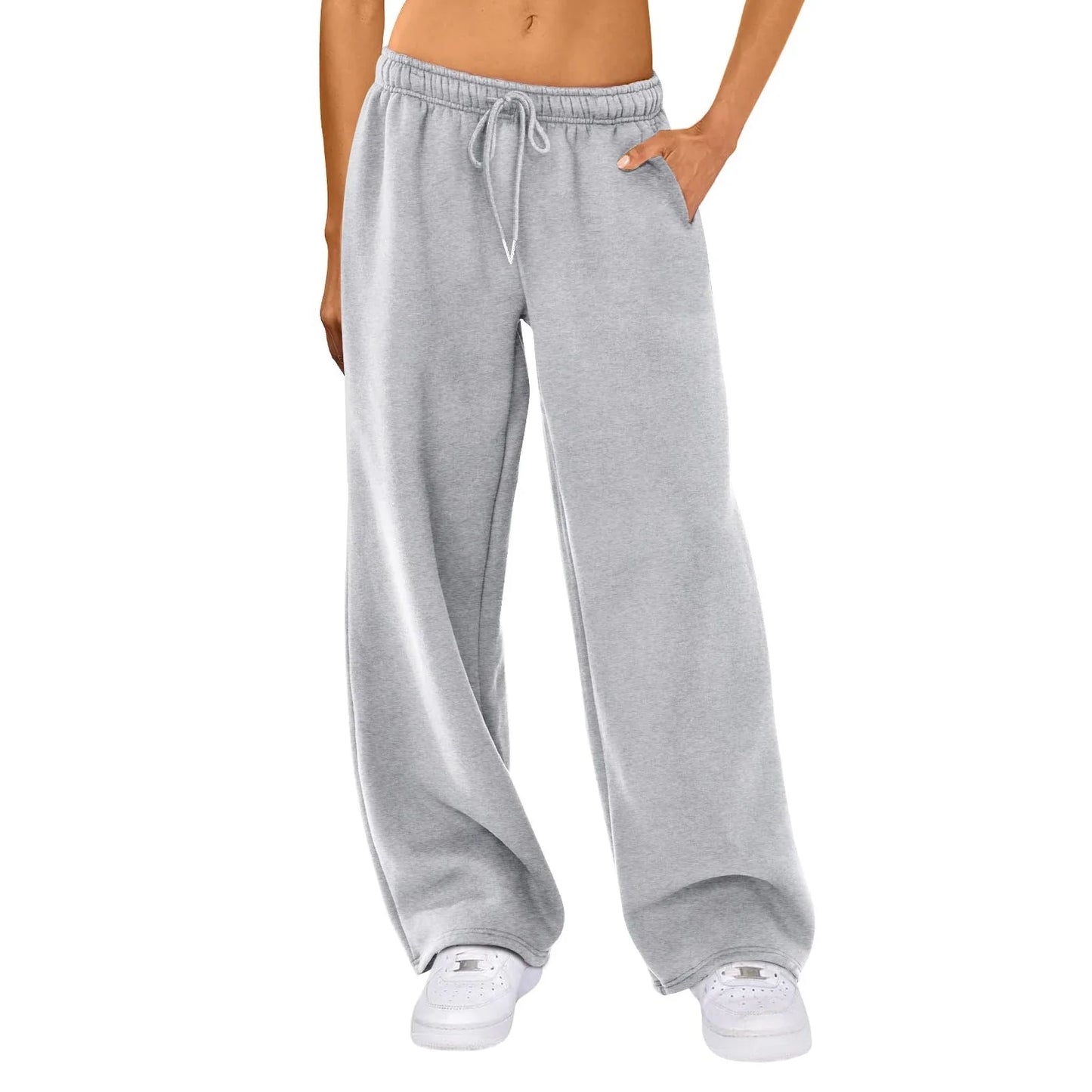 Comfortable Elastic Waist Wide Leg Jogger Pants